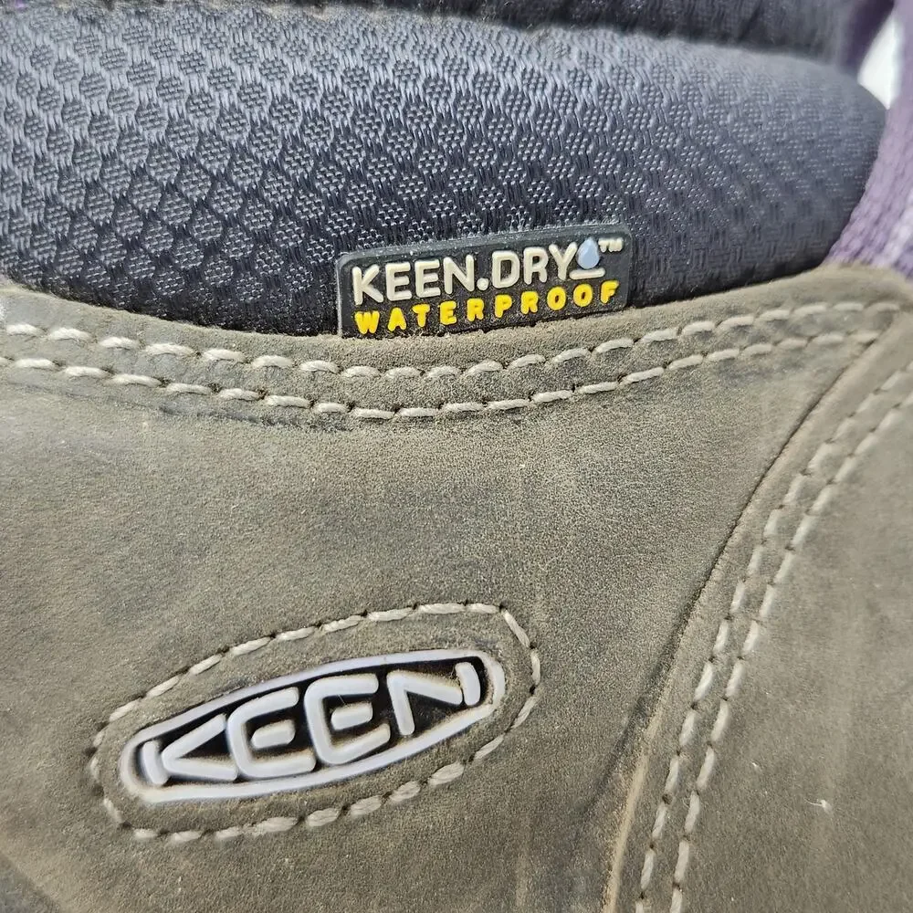Keen Gypsum II Gray Purple Leather Ankle Hiking Boots Women Size 7.5 Waterproof